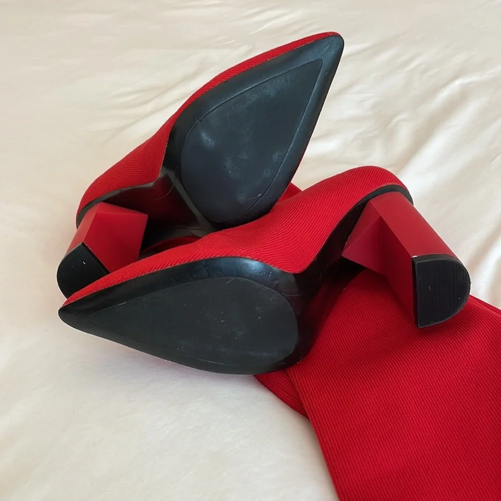NWOB Zara red sock boots - Picture 6 of 10